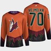 Arizona Coyotes 2022 Reverse Retro 2.0 Karel Vejmelka 70 Orange Primegreen Jersey Men's - Robokeg