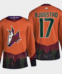 Arizona Coyotes 2022 Reverse Retro 2.0 Nick Bjugstad 17 Orange Primegreen Jersey Men's - Robokeg