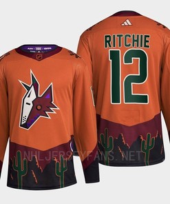 Arizona Coyotes 2022 Reverse Retro 2.0 Nick Ritchie 12 Orange Primegreen Jersey Men's - Robokeg