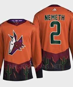 Arizona Coyotes 2022 Reverse Retro 2.0 Patrik Nemeth 2 Orange Primegreen Jersey Men's - Robokeg