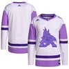 Arizona Coyotes Adidas Hockey Fights Cancer Primegreen Authentic Blank Practice Jersey - White/purple Nhl - Robokeg