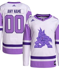 Arizona Coyotes Adidas Hockey Fights Cancer Primegreen Authentic Custom Jersey - White/purple Custom Jerseys Nhl - Robokeg