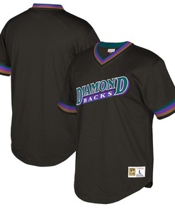 Arizona Diamondbacks Jersey, Mitchell And Ness Big And Tall Cooperstown Collection Mesh Wordmark V-neck Jersey - Black - Robokeg