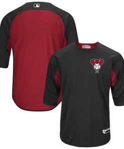 Arizona Diamondbacks Majestic Authentic Collection On-field 3/4-sleeve Batting Practice Jersey - Black/sedona Red Mlb - Robokeg