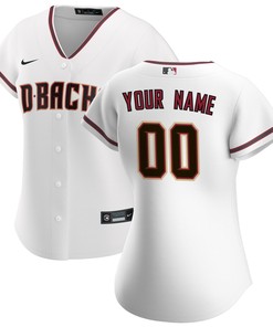 Arizona Diamondbacks Womens Home Replica Custom Jersey - White Custom Jerseys Mlb - Robokeg