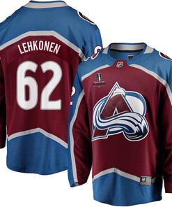 Artturi Lehkonen 62 Colorado Avalanche Stanley Cup 2023 Playoffs Patch Home Breakaway Men Jersey - Burgundy - Robokeg