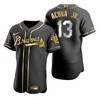 Atlanta Braves #13 Ronald Acuna Jr. Mlb Golden Brandedition Black Jersey Gift For Braves Fans - Robokeg