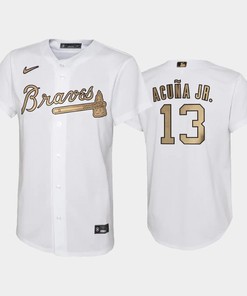 Atlanta Braves 2022-23 All-Star Game Jersey, 13 Ronald Acuna Jr. White Youth Jersey - Robokeg