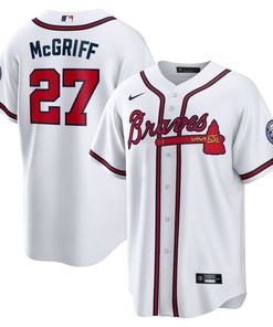 Atlanta Braves #27 Fred Mcgriff 2023 Hall Of Fame Patch Inline Replica Jersey - White - Robokeg