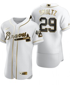 Atlanta Braves #29 John Smoltz Mlb Golden Brandedition White Jersey Gift For Braves Fans - Robokeg