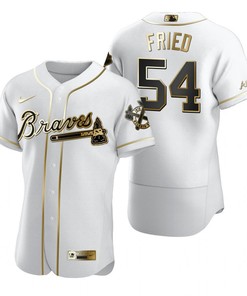 Atlanta Braves #54 Max Fried Mlb Golden Brandedition White Jersey Gift For Braves Fans - Robokeg
