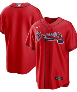 Atlanta Braves Alternate Replica Team Jersey - Red Mlb - Robokeg