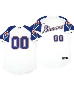 Atlanta Braves Custom 00 Cooperstown White Throwback Home Jersey - Robokeg