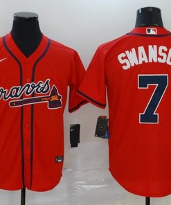 Atlanta Braves Dansby Swanson #7 2020 Mlb Red Jersey - Robokeg
