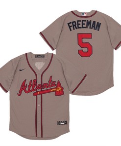 Atlanta Braves Freddie Freeman #5 2020 Mlb Grey Jersey - Robokeg