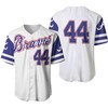 Atlanta Braves Hank Aaron 44 2020 Mlb White And Blue Baseball Jersey - Robokeg