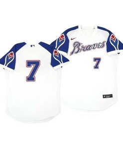 Atlanta Braves Jersey, Dansby Swanson 7 Cooperstown White Throwback Home Jersey - Robokeg