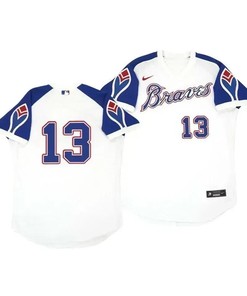 Atlanta Braves Jersey, Ronald Acuna Jr. 13 Cooperstown White Throwback Home Jersey - Robokeg