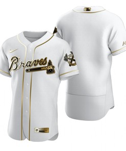 Atlanta Braves Mlb Golden Brandedition White Jersey Gift For Braves Fans - Robokeg