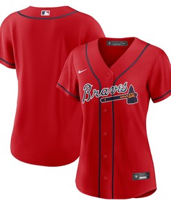 Atlanta Braves Womens Alternate Replica Team Jersey Red Mlb - Robokeg