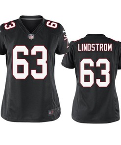Atlanta Falcons Chris Lindstrom 2019 Nfl Draft Black Alternate Game Womens Jersey - Robokeg