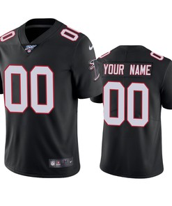 Atlanta Falcons Custom Black 100th Season Vapor Limited Jersey - Robokeg