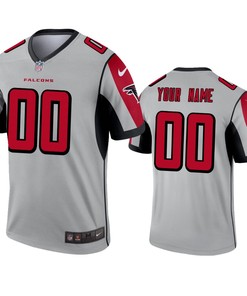 Atlanta Falcons Custom Silver Inverted Legend Jersey - Robokeg
