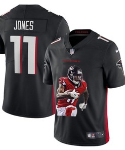 Atlanta Falcons Julio Jones #11 Nfl Portrait Brandedition Black Jersey - Robokeg