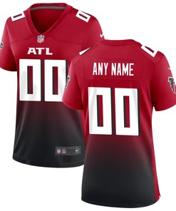 Atlanta Falcons Womens Alternate Custom Game Jersey Red Custom Jerseys Nfl - Robokeg