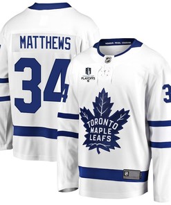 Auston Matthews 34 Toronto Maple Leafs Stanley Cup 2023 Playoffs Patch Away Breakaway Men Jersey - White - Robokeg
