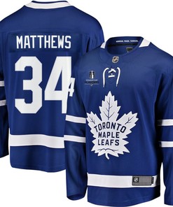 Auston Matthews 34 Toronto Maple Leafs Stanley Cup 2023 Playoffs Patch Home Breakaway Men Jersey - Blue - Robokeg