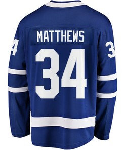 Auston Matthews 34 Toronto Maple Leafs Stanley Cup 2023 Playoffs Patch Home Breakaway Men Jersey - Blue - Robokeg