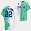 Bad Bunny 2022-23 All-Star Celebrity Softball Game 22 Los Angeles Dodgers White Green Jersey - Robokeg