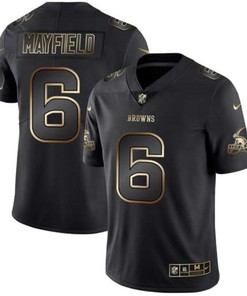 Baker Mayfield #6 Cleveland Browns Nfl Explosion Legendary Gold Black Jersey - Robokeg