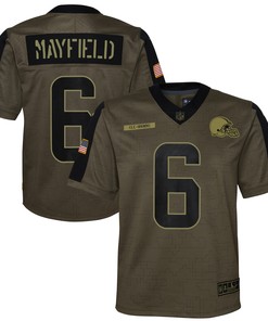 Baker Mayfield Cleveland Browns 2021 Salute To Service Game Jersey - Olive Nfl - Robokeg