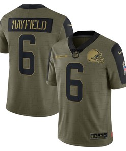 Baker Mayfield Cleveland Browns 2021 Salute To Service Limited Player Jersey - Olive Nfl - Robokeg