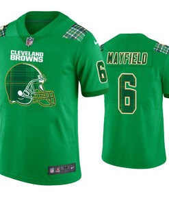 Baker Mayfield Cleveland Browns #6 Jersey St. Patricks Day Kelly Green Lucky - Men - Robokeg