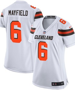 Baker Mayfield Cleveland Browns Nike Womens Player Game Jersey - White - Robokeg