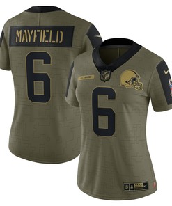 Baker Mayfield Cleveland Browns Womens 2021 Salute To Service Limited Player Jersey - Olive Nfl - Robokeg