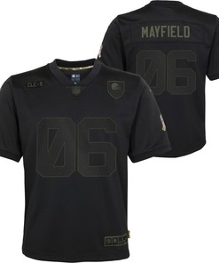 Baker Mayfield Cleveland Browns Youth 2020 Salute To Service Game Jersey - Black - Robokeg
