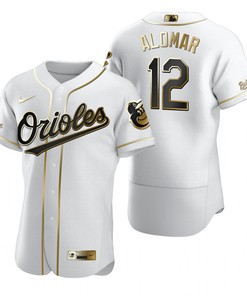 Baltimore Orioles #12 Roberto Alomar Mlb Golden Brandedition White Jersey Gift For Orioles Fans - Robokeg