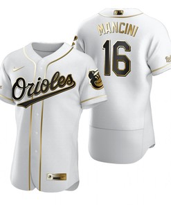Baltimore Orioles #16 Trey Mancini Mlb Golden Brandedition White Jersey Gift For Orioles Fans - Robokeg