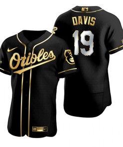 Baltimore Orioles #19 Chris Davis Mlb Golden Brandedition Black Jersey Gift For Orioles Fans - Robokeg