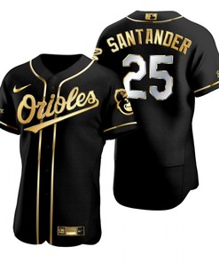 Baltimore Orioles #25 Anthony Santander Mlb Golden Brandedition Black Jersey Gift For Orioles Fans - Robokeg