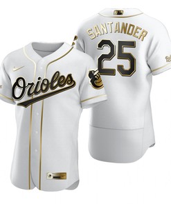 Baltimore Orioles #25 Anthony Santander Mlb Golden Brandedition White Jersey Gift For Orioles Fans - Robokeg