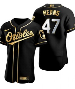 Baltimore Orioles #47 John Means Mlb Golden Brandedition Black Jersey Gift For Orioles Fans - Robokeg