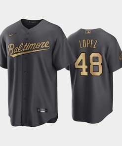Baltimore Orioles Jorge Lopez 48 2022-23 All-Star Game AL Charcoal Jersey - Robokeg