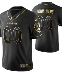 Baltimore Ravens 2021 Nfl Golden Brandedition Black Jersey Gift With Custom Name Number For Ravens Fans - Robokeg