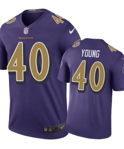 Baltimore Ravens #40 Kenny Young Nike Color Rush Purple Jersey - Robokeg
