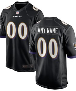 Baltimore Ravens Alternate Custom Game Jersey Black Custom Jerseys Nfl - Robokeg